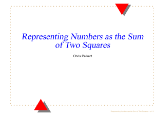 Representing Numbers as the Sum of Two Squares