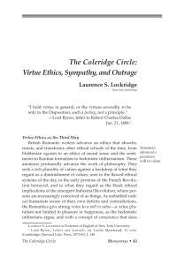 The Coleridge Circle: Virtue Ethics, Sympathy, and Outrage