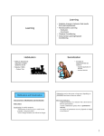 Learning Learning Habituation Sensitization