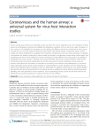 Coronaviruses and the human airway: a universal