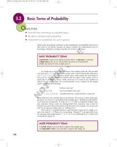 3.2 Basic Terms of Probability