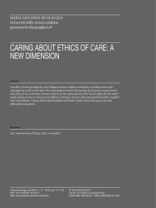 caring about ethics of care: a new dimension