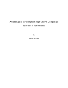 Private Equity Investment in High Growth Companies: Selection