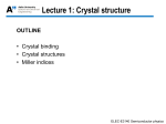Lecture 1: Crystal structure
