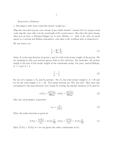 –1– Homework 4 Solutions 1. Fun physics with mean molecular
