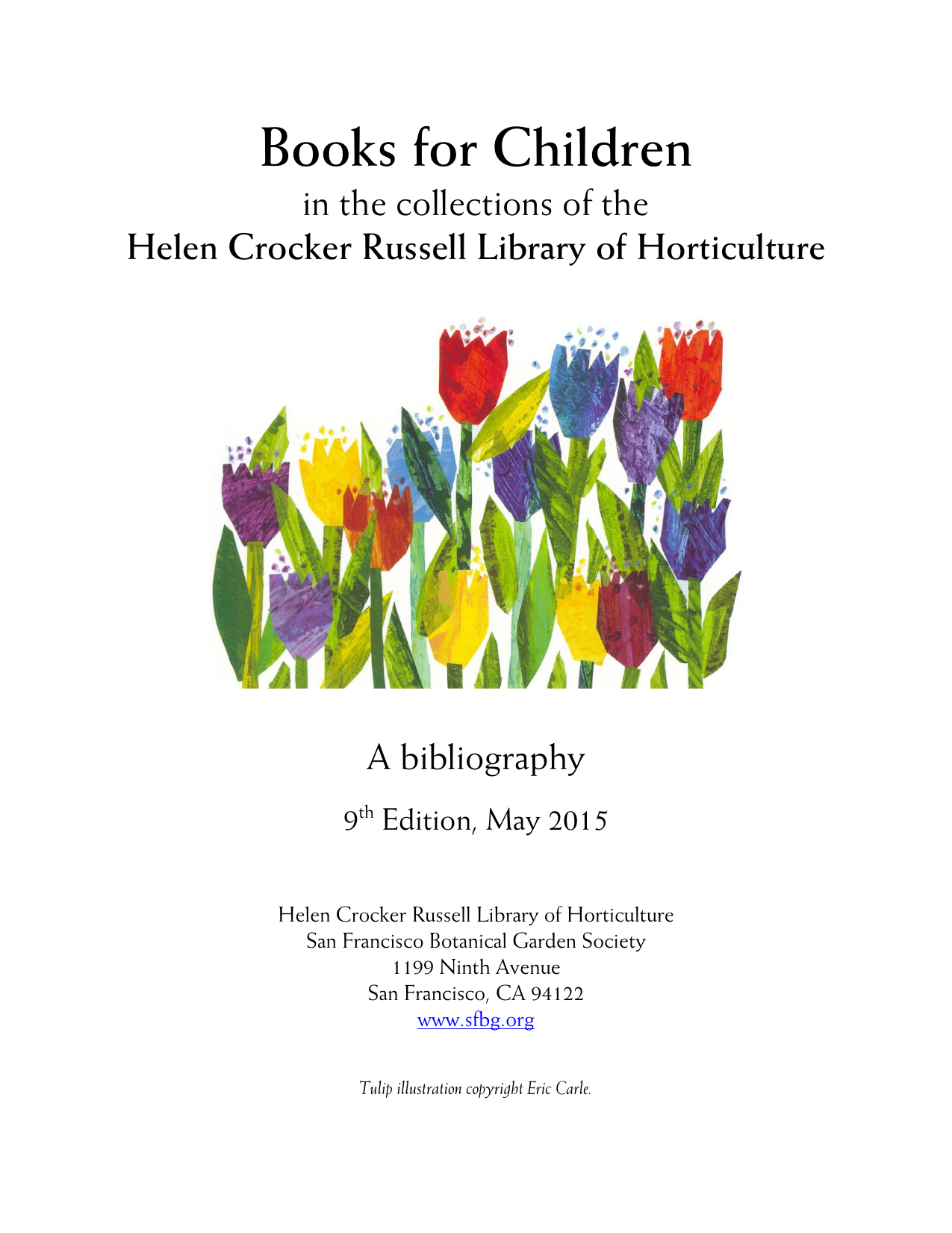 Books for Children - San Francisco Botanical Garden