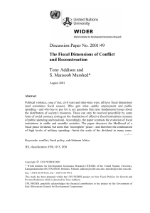 The Fiscal Dimensions of Conflict and Reconstruction