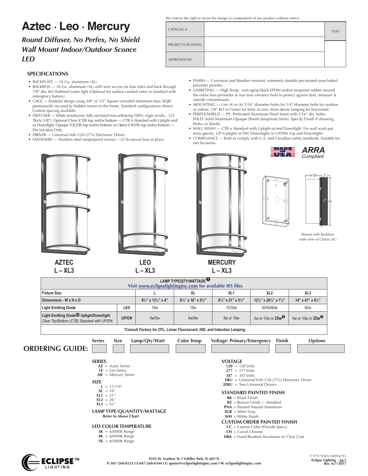 Aztec Leo Mercury Eclipse Lighting Inc Aztec Leo Mercury Eclipse Lighting Inc
