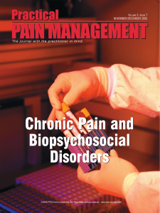 Chronic Pain and Biopsychosocial Disorders