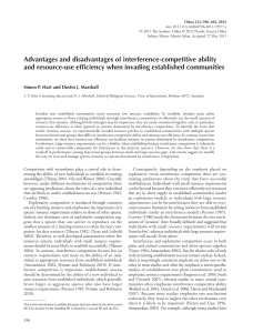Advantages and disadvantages of interferencecompetitive ability