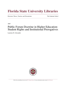Public Forum Doctrine in Higher Education: Student