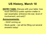 US History, March 18 ENTRY TASK