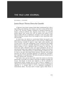 Justice Breyer Throws Down the Gauntlet