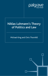 Niklas Luhmann`s Theory of Politics and Law