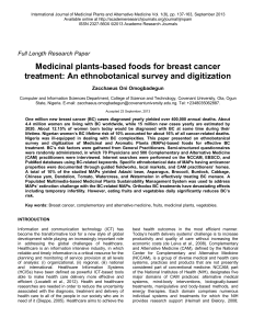 Medicinal plants-based foods for breast cancer treatment