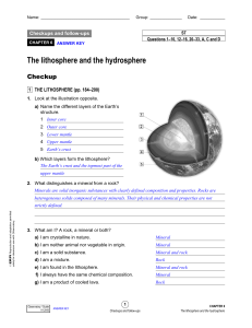 The lithosphere and the hydrosphere