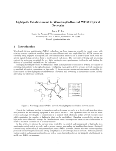 Lightpath Establishment in Wavelength