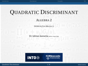 quadratic discriminant