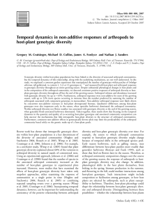 Temporal dynamics in non-additive responses of arthropods to host