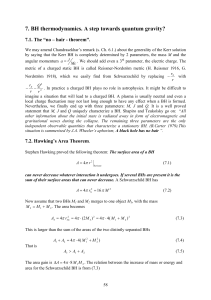 7. BH thermodynamics. A step towards quantum gravity?