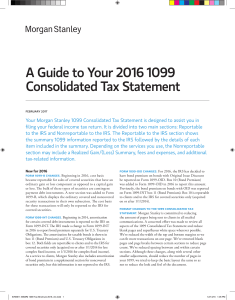 A GuIDe To YouR 2016 1099 CoNSoLIDATeD TAx STATeMeNT