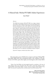 A Musical Italy: Michael W. Balfe`s Italian Experiences