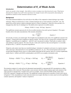 Determination of K of Weak Acids