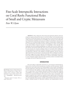 Fine- Scale Interspecific Interactions on Coral Reefs: Functional