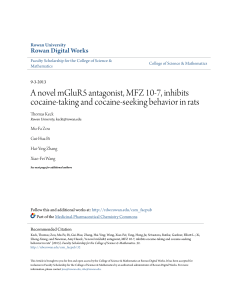 A novel mGluR5 antagonist, MFZ 10-7, inhibits cocaine
