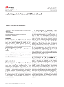 Applied Linguistics in Modern and Old Macbeth Tragedy