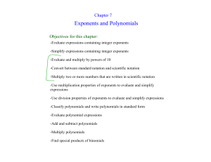 Exponents and Polynomials