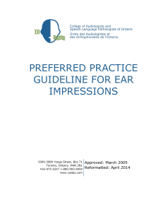 preferred practice guideline for ear impressions