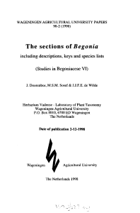 The sections of Begonia - Wageningen UR E