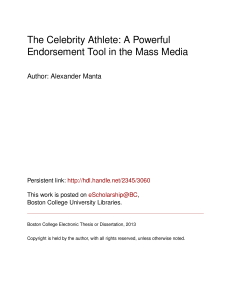 The Celebrity Athlete: A Powerful Endorsement Tool in the Mass