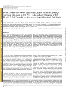 Point Mutation in Intron Sequence Causes Altered Carboxyl