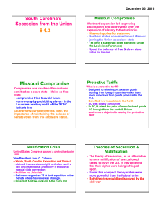 South Carolina`s Secession from the Union 8