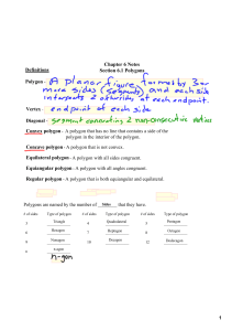 Chapter 6 Notes Section 6.1 Polygons Definitions
