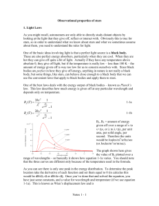 Observational properties of stars