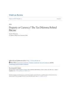 Property or Currency? The Tax Dilemma Behind Bitcoin