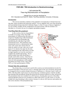 FOR 496 / 796 Introduction to Dendrochronology Lab exercise #4