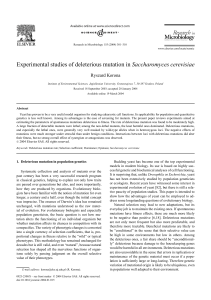 Experimental studies of deleterious mutation in Saccharomyces