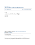 Assignment of Contract Rights - Yale Law School Legal Scholarship