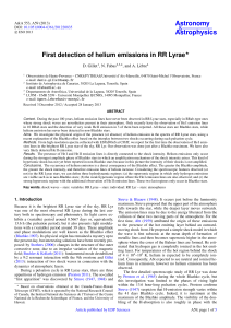 First detection of helium emissions in RR Lyrae⋆