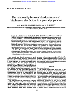 The relationship between blood pressure and biochemical risk