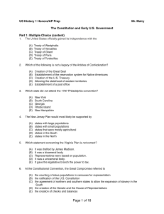 Cons and Early Govt Question Packet