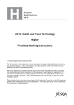 2016 Health and Food Technology Higher Finalised Marking