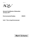 A-level Environmental Studies Mark Scheme Unit 01 - The