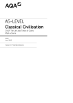 A-level Classical Civilisation Mark scheme Unit 01F - The Life
