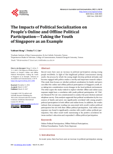 The Impacts of Political Socialization on People`s Online and Offline