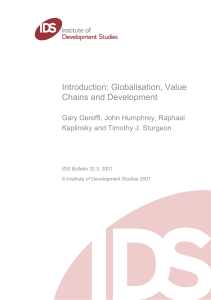 Globalisation, Value Chains and Development